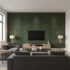 Crocodile Animal Skin Faux Wallcovering - Living Room Visualization (AI-generated, may not be to scale. Verify pattern scale with product specifications.)