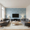 Crayford Paisley Light Blue |    Ralph Lauren - Living Room Visualization (AI-generated, may not be to scale. Verify pattern scale with product specifications.)