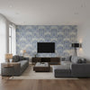 Crayford Paisley Porcelain |    Ralph Lauren - Living Room Visualization (AI-generated, may not be to scale. Verify pattern scale with product specifications.)
