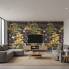 Flyttfrö Multi | Boråstapeter Wallcovering - Living Room Visualization (AI-generated, may not be to scale. Verify pattern scale with product specifications.)