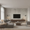 Tasha Gray & Black Multi | Jeffrey Stevens - Living Room Visualization (AI-generated, may not be to scale. Verify pattern scale with product specifications.)