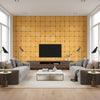 Opulent Leaf Gold | Architectural Wallcoverings - Living Room Visualization (AI-generated, may not be to scale. Verify pattern scale with product specifications.)