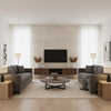 Wash Cork Cream | Architectural Wallcoverings - Living Room Visualization (AI-generated, may not be to scale. Verify pattern scale with product specifications.)