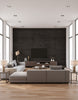 Wash Cork Deep Brown | Architectural Wallcoverings - Living Room Visualization (AI-generated, may not be to scale. Verify pattern scale with product specifications.)
