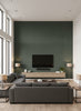 Kilika Deep Taupe | Architectural Wallcoverings - Living Room Visualization (AI-generated, may not be to scale. Verify pattern scale with product specifications.)