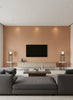 Silk Noil Abaca | Architectural Wallcoverings - Living Room Visualization (AI-generated, may not be to scale. Verify pattern scale with product specifications.)