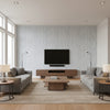 Minetta Ice | Stacy Garcia | Architectural Wallcoverings - Living Room Visualization (AI-generated, may not be to scale. Verify pattern scale with product specifications.)