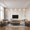Whispering Waves Celtic | Architectural Wallcoverings - Living Room Visualization (AI-generated, may not be to scale. Verify pattern scale with product specifications.)