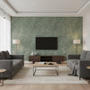 Jensen Jade | Architectural Wallcoverings - Living Room Visualization (AI-generated, may not be to scale. Verify pattern scale with product specifications.)