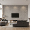 Marmorino Neve | Architectural Wallcoverings - Living Room Visualization (AI-generated, may not be to scale. Verify pattern scale with product specifications.)