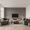 Marmorino Ossido | Architectural Wallcoverings - Living Room Visualization (AI-generated, may not be to scale. Verify pattern scale with product specifications.)