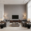 Marmorino Fulmine | Architectural Wallcoverings - Living Room Visualization (AI-generated, may not be to scale. Verify pattern scale with product specifications.)