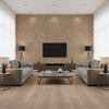 Marmorino Sabbia | Architectural Wallcoverings - Living Room Visualization (AI-generated, may not be to scale. Verify pattern scale with product specifications.)