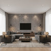 Marmorino Ardesia | Architectural Wallcoverings - Living Room Visualization (AI-generated, may not be to scale. Verify pattern scale with product specifications.)