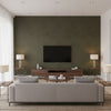 Marmorino Larice | Architectural Wallcoverings - Living Room Visualization (AI-generated, may not be to scale. Verify pattern scale with product specifications.)