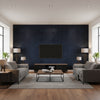 Marmorino Lazuli | Architectural Wallcoverings - Living Room Visualization (AI-generated, may not be to scale. Verify pattern scale with product specifications.)