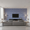 Encompass Flow | Architectural Wallcoverings - Living Room Visualization (AI-generated, may not be to scale. Verify pattern scale with product specifications.)