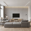 Encompass Legendary | Architectural Wallcoverings - Living Room Visualization (AI-generated, may not be to scale. Verify pattern scale with product specifications.)
