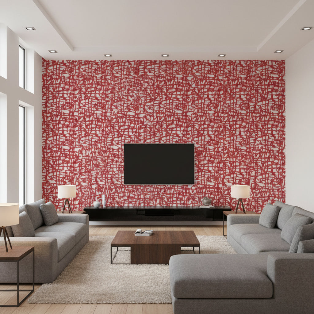 Encompass Spirit | Architectural Wallcoverings - Living Room Visualization (AI-generated, may not be to scale. Verify pattern scale with product specifications.)