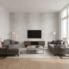 On Water Run Deep | Architectural Wallcoverings - Living Room Visualization (AI-generated, may not be to scale. Verify pattern scale with product specifications.)