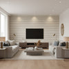 Rammed Earth Sand | Architectural Wallcoverings - Living Room Visualization (AI-generated, may not be to scale. Verify pattern scale with product specifications.)