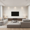 Rammed Earth Cosmos | Architectural Wallcoverings - Living Room Visualization (AI-generated, may not be to scale. Verify pattern scale with product specifications.)