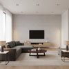 Rammed Earth Creation | Architectural Wallcoverings - Living Room Visualization (AI-generated, may not be to scale. Verify pattern scale with product specifications.)