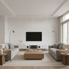 Weathered Alloy Sleet | Architectural Wallcoverings - Living Room Visualization (AI-generated, may not be to scale. Verify pattern scale with product specifications.)