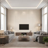 Hariri Wavu | Architectural Wallcoverings - Living Room Visualization (AI-generated, may not be to scale. Verify pattern scale with product specifications.)