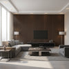 Hariri Shaba Brown | Architectural Wallcoverings - Living Room Visualization (AI-generated, may not be to scale. Verify pattern scale with product specifications.)