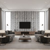 Trail Granite Gray | Architectural Wallcoverings - Living Room Visualization (AI-generated, may not be to scale. Verify pattern scale with product specifications.)