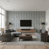 Trail Creek Gray | Architectural Wallcoverings - Living Room Visualization (AI-generated, may not be to scale. Verify pattern scale with product specifications.)