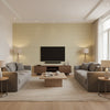 Ratan Seagrass Beige | Architectural Wallcoverings - Living Room Visualization (AI-generated, may not be to scale. Verify pattern scale with product specifications.)