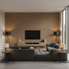Majestic Kona | Architectural Wallcoverings - Living Room Visualization (AI-generated, may not be to scale. Verify pattern scale with product specifications.)
