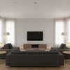 Mudmee Moonstone Beige | Architectural Wallcoverings - Living Room Visualization (AI-generated, may not be to scale. Verify pattern scale with product specifications.)
