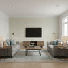 Mudmee Spruce Beige | Architectural Wallcoverings - Living Room Visualization (AI-generated, may not be to scale. Verify pattern scale with product specifications.)
