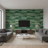 Kiawah Seaton Green | Architectural Wallcoverings - Living Room Visualization (AI-generated, may not be to scale. Verify pattern scale with product specifications.)