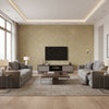 Senzo Spot - Olive Khaki By Cole & Son | Cole & Son Ardmore |  Wallcovering Print - Living Room Visualization (AI-generated, may not be to scale. Verify pattern scale with product specifications.)