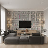 Cocktails - Pastel Multi By Cole & Son | Cole & Son Fornasetti Senza Tempo |  Wallcovering Print - Living Room Visualization (AI-generated, may not be to scale. Verify pattern scale with product specifications.)