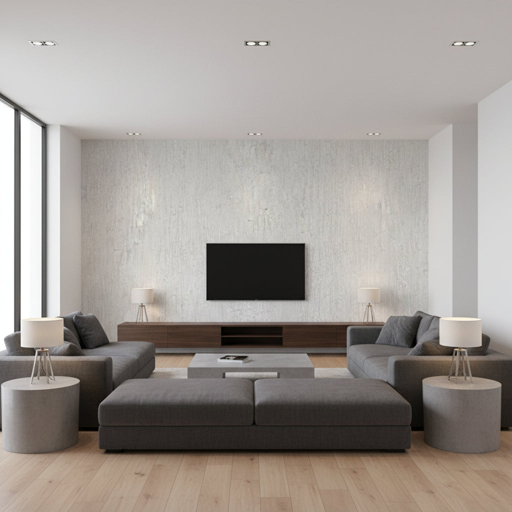 Crackle - Grey Grey By Cole & Son | Cole & Son Curio |  Wallcovering Print - Living Room Visualization (AI-generated, may not be to scale. Verify pattern scale with product specifications.)