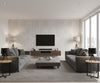 Wood Grain - Black And White White By Cole & Son | Cole & Son Curio |  Wallcovering Print - Living Room Visualization (AI-generated, may not be to scale. Verify pattern scale with product specifications.)