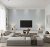 Beachgrass Daydream Gray | Architectural Wallcoverings - Living Room Visualization (AI-generated, may not be to scale. Verify pattern scale with product specifications.)