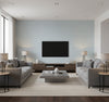 Beachgrass Blue Oasis | Architectural Wallcoverings - Living Room Visualization (AI-generated, may not be to scale. Verify pattern scale with product specifications.)