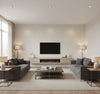 Beachgrass Sand Dunes | Architectural Wallcoverings - Living Room Visualization (AI-generated, may not be to scale. Verify pattern scale with product specifications.)