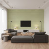 Weave Contemporary Kids & Nursery Green Apple | Architectural Wallcoverings - Living Room Visualization (AI-generated, may not be to scale. Verify pattern scale with product specifications.)