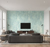 Vinyl Faux Contemporary Faux Seafoam | Architectural Wallcoverings - Living Room Visualization (AI-generated, may not be to scale. Verify pattern scale with product specifications.)
