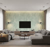 Vinyl Faux Contemporary Faux Mint | Architectural Wallcoverings - Living Room Visualization (AI-generated, may not be to scale. Verify pattern scale with product specifications.)