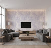 Vinyl Faux Contemporary Faux Violet Ash | Architectural Wallcoverings - Living Room Visualization (AI-generated, may not be to scale. Verify pattern scale with product specifications.)