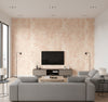 Vinyl Faux Contemporary Faux Honeyblush | Architectural Wallcoverings - Living Room Visualization (AI-generated, may not be to scale. Verify pattern scale with product specifications.)