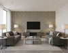 Geometric Coastal Black and Off-White | Architectural Wallcoverings - Living Room Visualization (AI-generated, may not be to scale. Verify pattern scale with product specifications.)